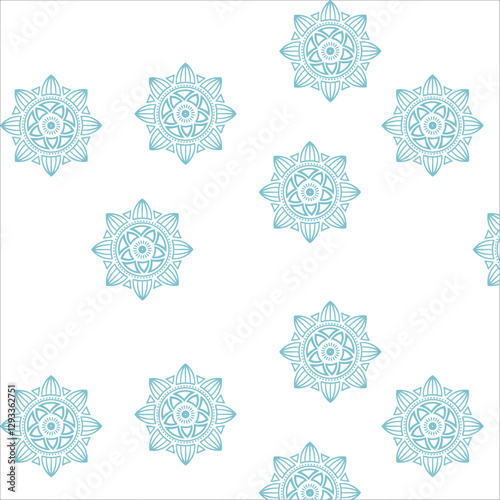 seamless pattern with blue flowers