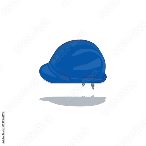 Blue safety helmet for electricians and technical operators. Essential protective gear for construction, electrical work, and industrial safety.