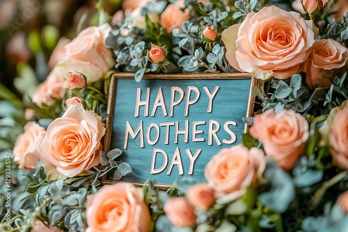 banner with the inscription Happy Mother's Day.