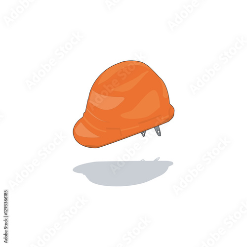 Orange safety helmet for road construction workers. Essential head protection for highway maintenance, traffic control, and construction sites, ensuring safety in hazardous work environments.