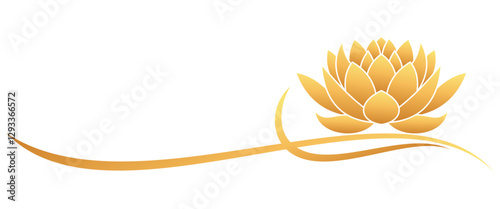 golden lotus flower, vector element for Vesak holiday.