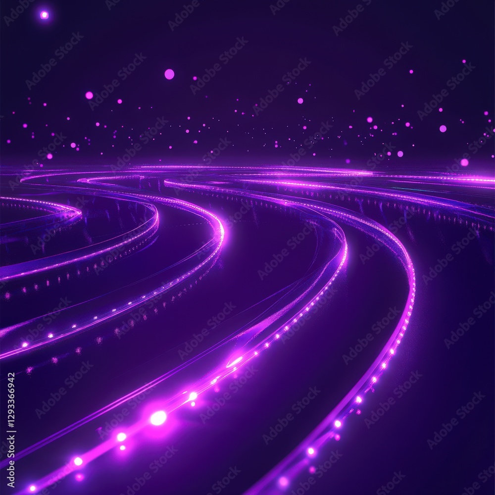 Abstract Purple Glowing Lines Digital Art Design Abstract Purple Glowing Lines Digital Art Design