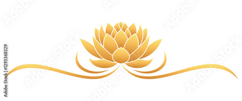 golden lotus flower, vector element for Vesak holiday.