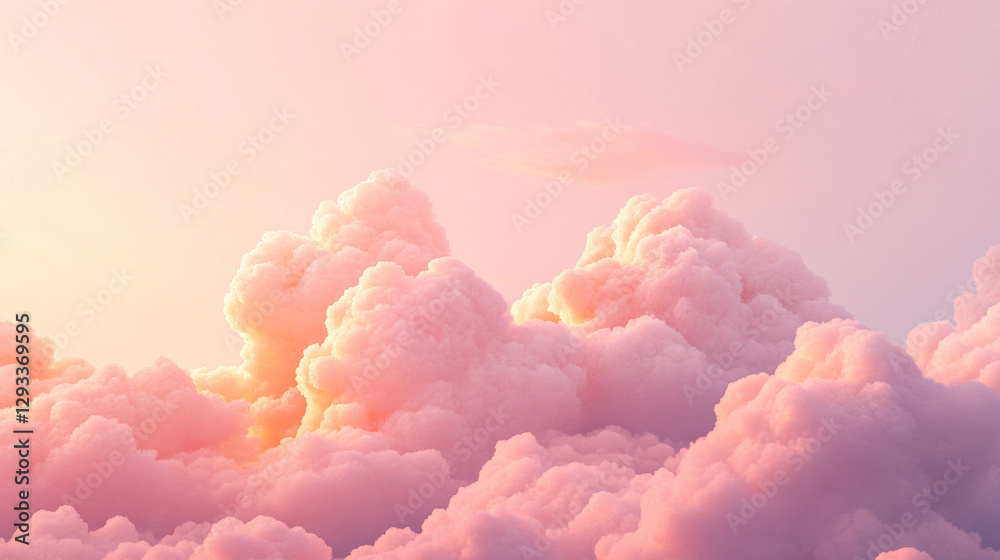 Simple white fluffy clouds isolated on pink background. Cute soft shapes for cloudy sky and weather icons, signs of meteorology, freedom and heaven, 3d render illustration. 3D Illustration Simple white fluffy clouds isolated on pink background. Cute soft shapes for cloudy sky and weather icons, signs of meteorology, freedom and heaven, 3d render illustration. 3D Illustration