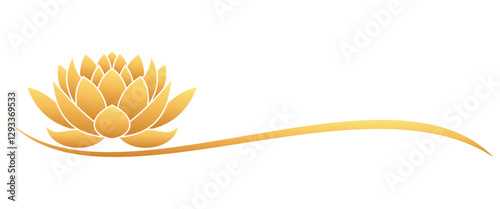 Lotus flower silhouette, vector element for Vesak holiday.