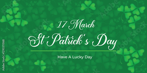 St Patrick's Day happy Irish holiday vector illustration. Saint Patrick's Day, vector web banner design. Happy Saint Patrick's day banner.