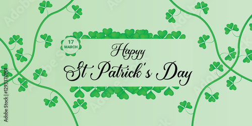 St Patrick's Day happy Irish holiday vector illustration. Saint Patrick's Day, vector web banner design. Happy Saint Patrick's day banner.