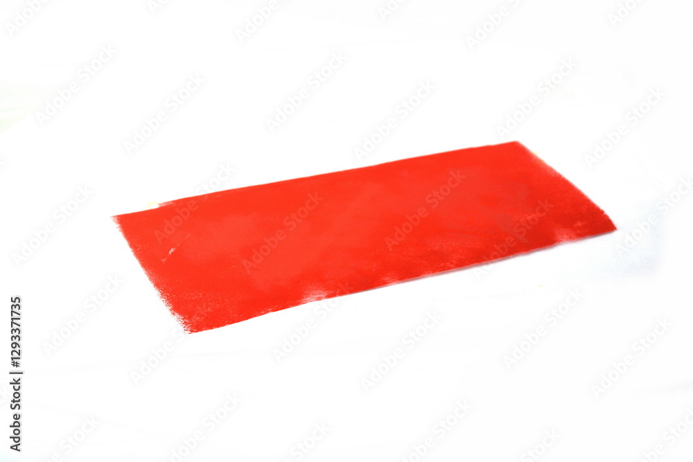 Painting a rough wall with roller. Paint roller leaving stroke of red color over a white background. usable for text and messages. Painting a rough wall with roller. Paint roller leaving stroke of red color over a white background. usable for text and messages.
