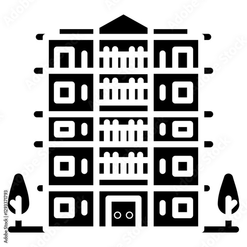 Apartment Building Vector Icon