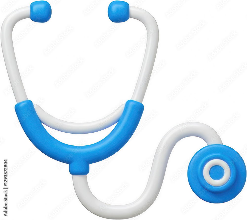 3D Render of a Blue and White Stethoscope for Healthcare and Medical Concepts 3D Render of a Blue and White Stethoscope for Healthcare and Medical Concepts