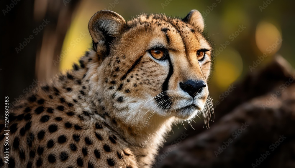 Cheetah in Serengeti Plains Regal Felid Gazes Intently Amidst Sunlit Savannah Grasses, Majestic Mammal Gracefully Poised, Capturing the Essence of African Wildlifes Power and Elegance. Cheetah in Serengeti Plains Regal Felid Gazes Intently Amidst Sunlit Savannah Grasses, Majestic Mammal Gracefully Poised, Capturing the Essence of African Wildlifes Power and Elegance.
