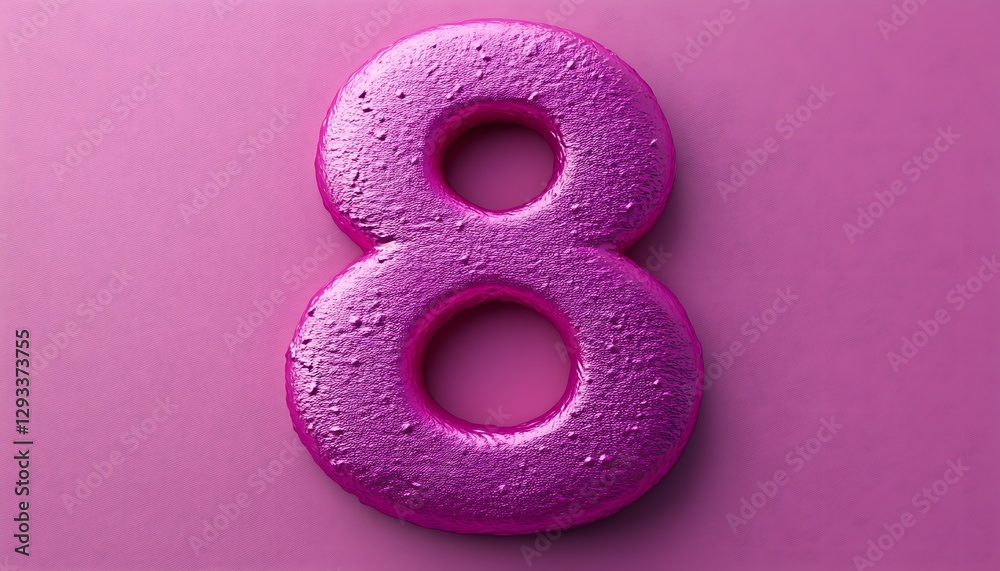 Vibrant Pink Number 8 on Textured Pink Background Vibrant Pink Number 8 on Textured Pink Background