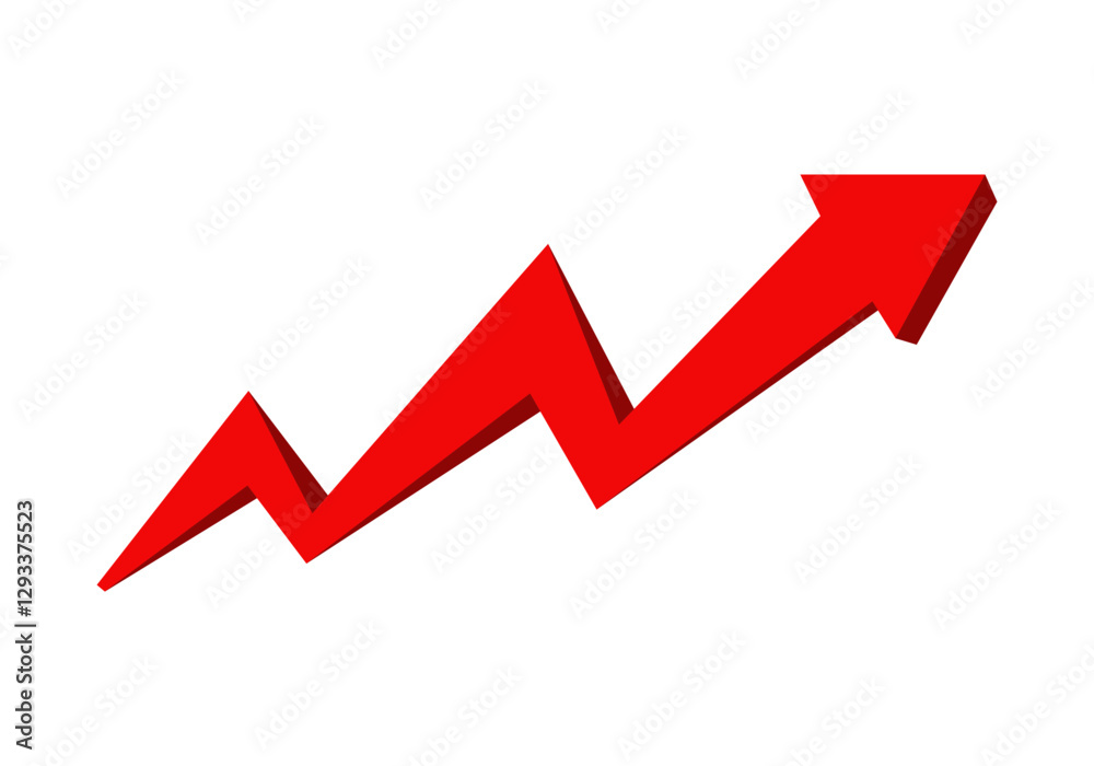 A sharp red arrow points upward, symbolizing growth, progress, and financial success. A sharp red arrow points upward, symbolizing growth, progress, and financial success.