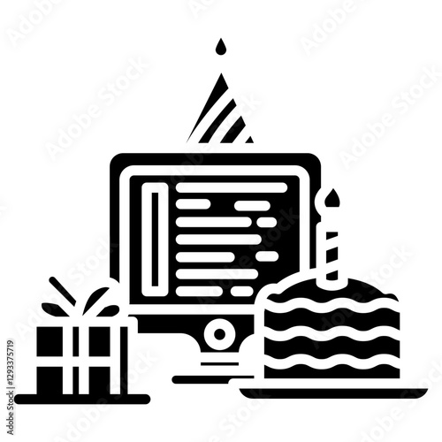 Birthday Playlist Vector Icon
