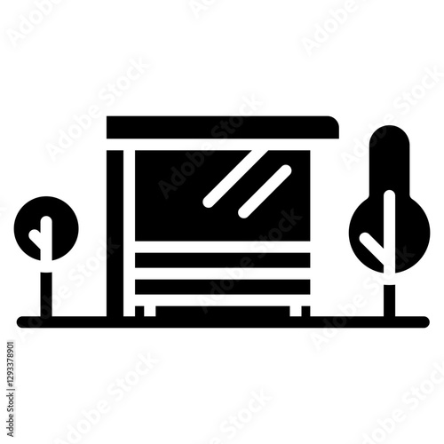 Bus Shelter Vector Icon
