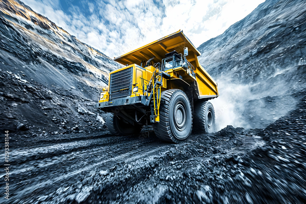 Powerful Mining Truck in Action - Realistic Image Powerful Mining Truck in Action - Realistic Image