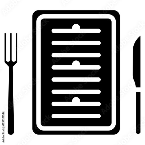 Wedding Dinner Menu Vector Icon