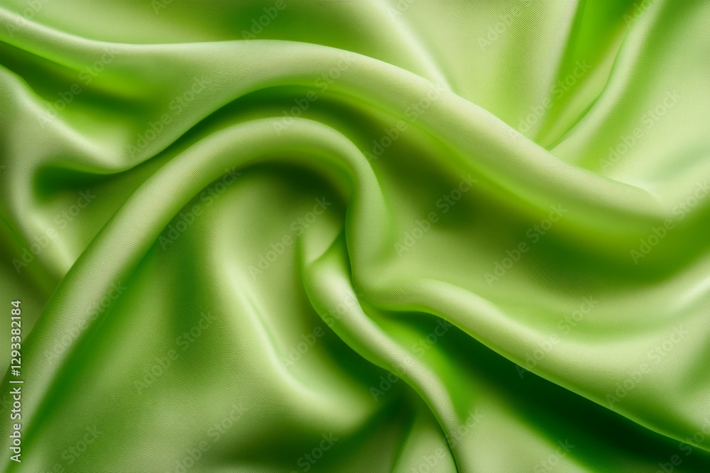 Luxurious green silk fabric drape with shadows. AI generated Luxurious green silk fabric drape with shadows. AI generated