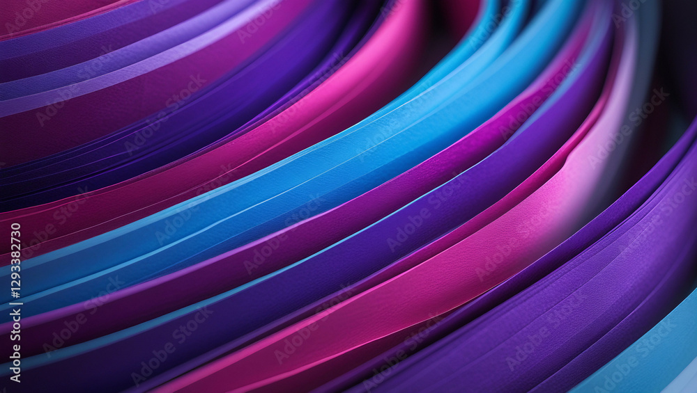 Vibrant Curved Paper Strips – Abstract Artistic Layers in Deep Purple, Magenta, and Electric Blue Vibrant Curved Paper Strips – Abstract Artistic Layers in Deep Purple, Magenta, and Electric Blue