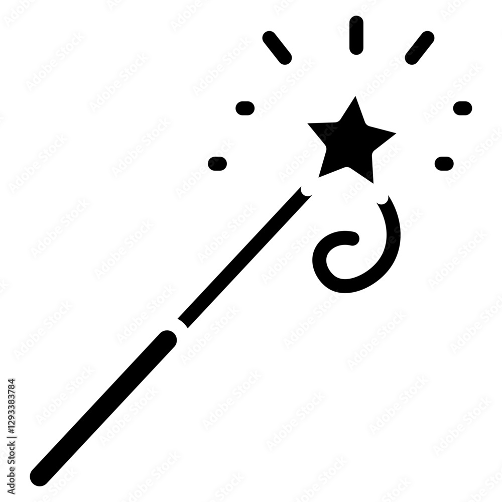 Naklejka premium Magic Wand Vector Icon