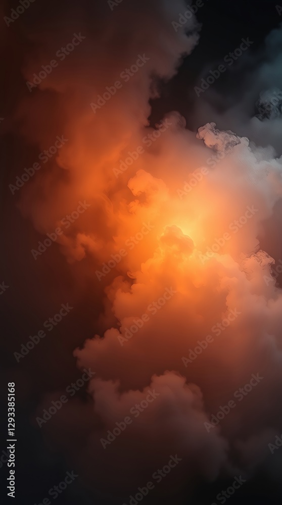 Vibrant abstract clouds with warm orange glow create a captivating background for mobile devices Vibrant abstract clouds with warm orange glow create a captivating background for mobile devices
