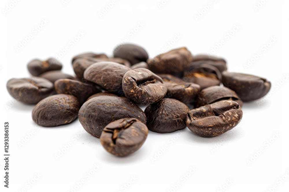 Fototapeta premium Coffee beans on white background. AI generated