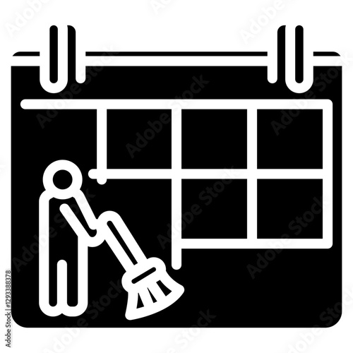 Room Cleaning Schedule Vector Icon