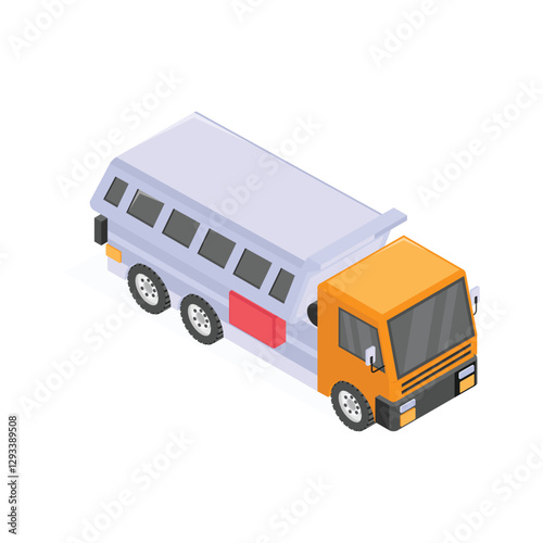 Visually perfect minibus icon representing a medium-sized passenger transport service.