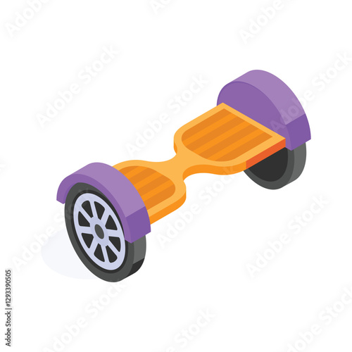 Well designed icon of hoverboard in isometric style, ready to use vector