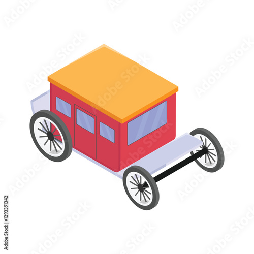 Ready to use carriage icon, representing historical horse drawn vehicles.