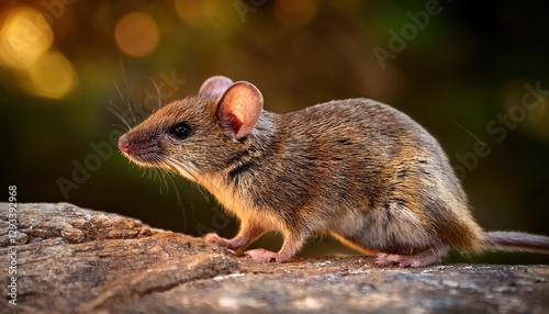 Closeup of an Etruscan Shrew Intricate Details of an Elusive Nocturnal Creature Revealed in Detailed Focus, Highlighting its Distinctive Features and Textures, Capturing the Mystery of this photo