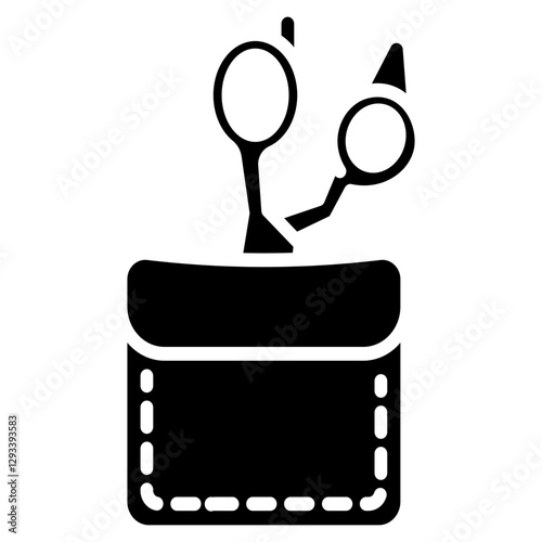 Hair Scissors Holster Vector Icon
