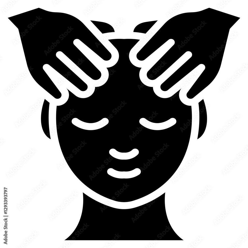 Scalp Massage Vector Icon