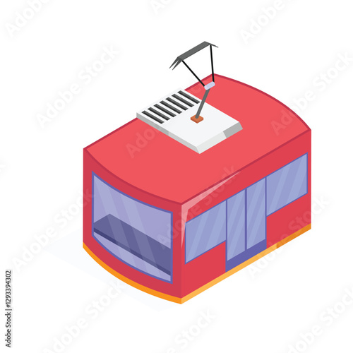 An amazing isometric icon of chairlift in trendy design style