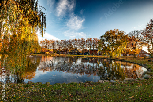 Petersdorf auf Fehmarn im Herbst mit leuchtenden Herbstfarben photo