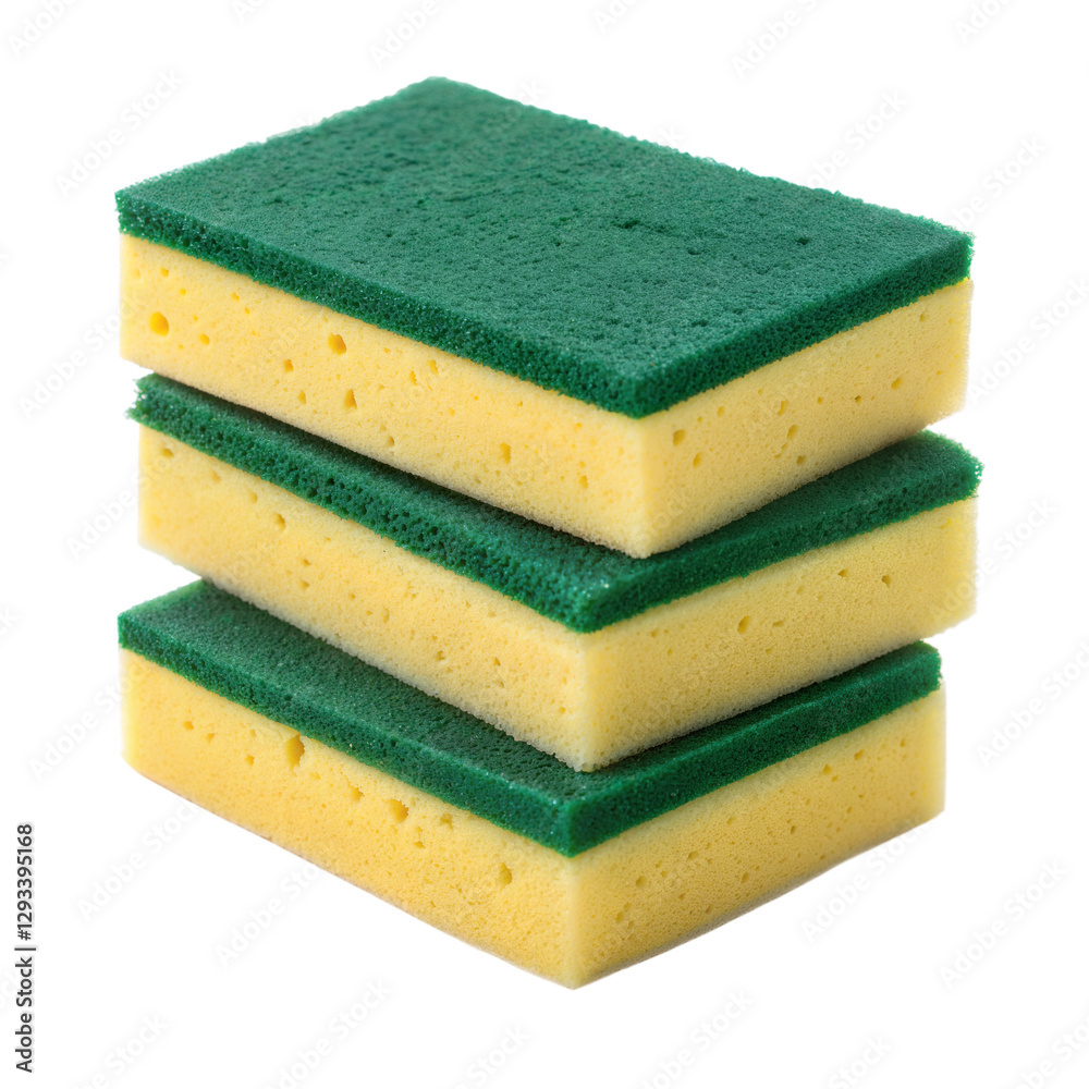 A green and yellow sponge on a counter, A green and yellow sponge on a counter, sponge isolated on white A green and yellow sponge on a counter, A green and yellow sponge on a counter, sponge isolated on white