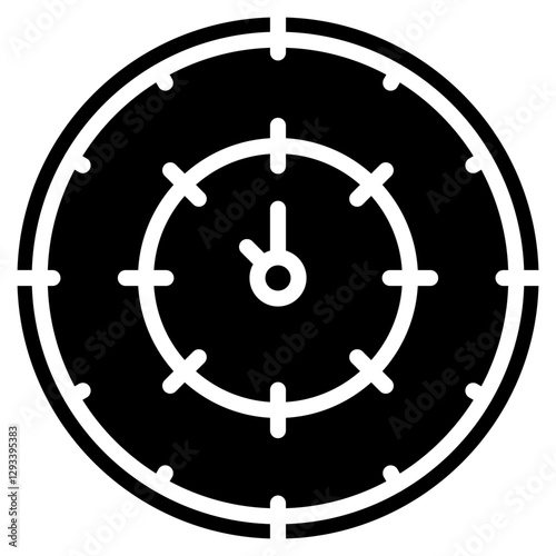 Countdown Clock Face Vector Icon