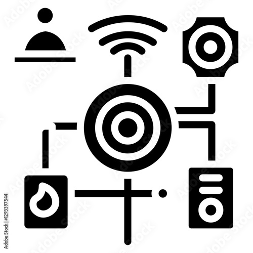 Smart Firefighting System Vector Icon
