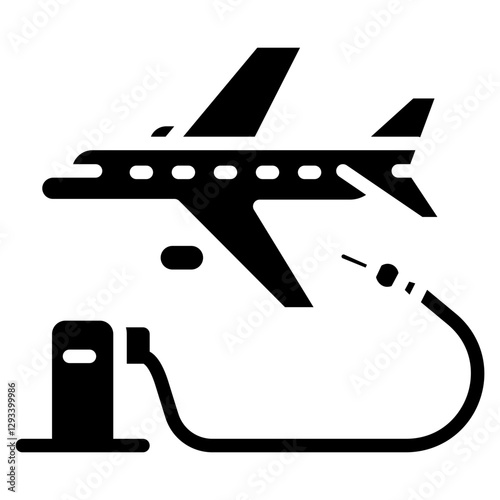 Aircraft Refueling Vector Icon