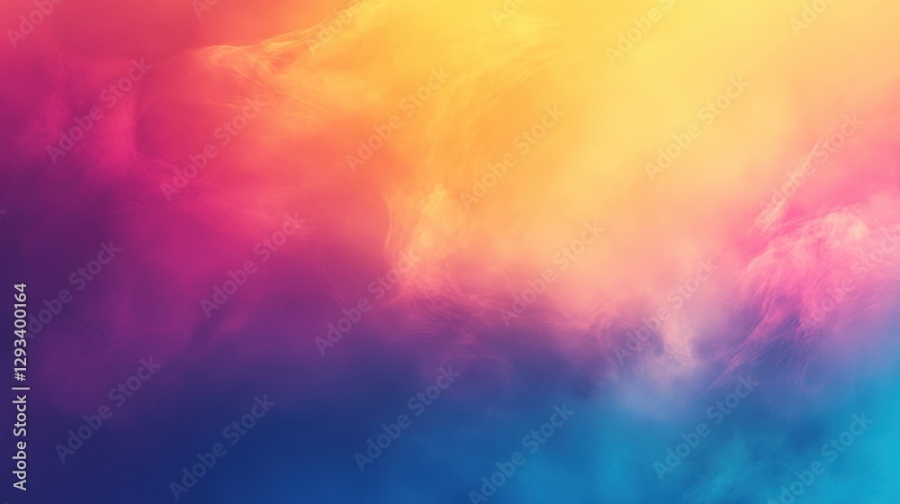 Obraz premium A vibrant abstract gradient background with a blend of warm and cool colors. The top left corner features a golden-orange hue, transitioning smoothly into magenta and pink towards the right side.