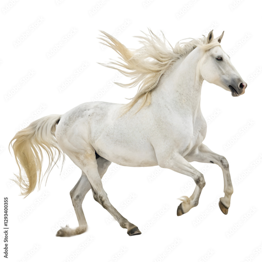 White horse isolated on transparent background