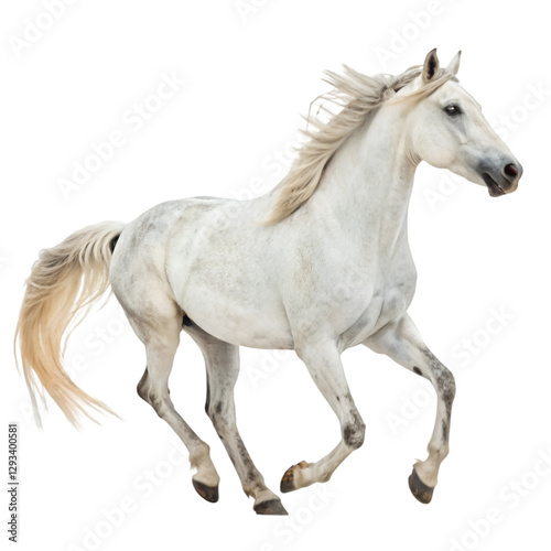 White horse isolated on transparent background