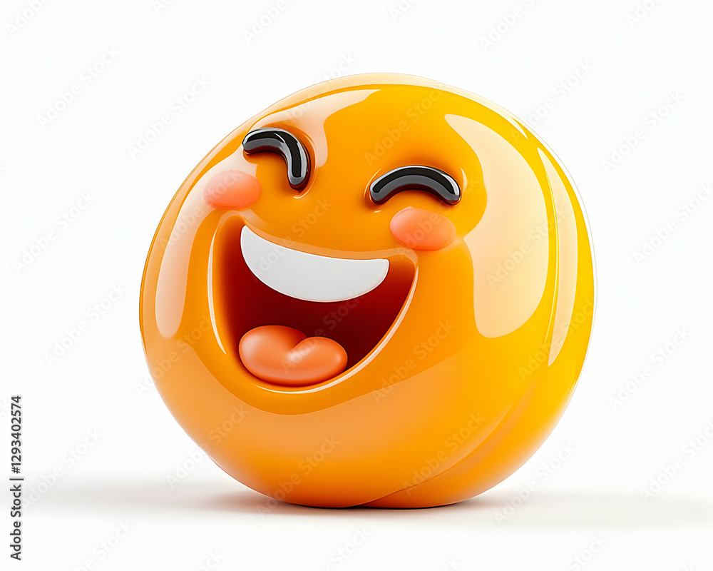 Fototapeta premium 3D Laughing Emoji Isolated On White