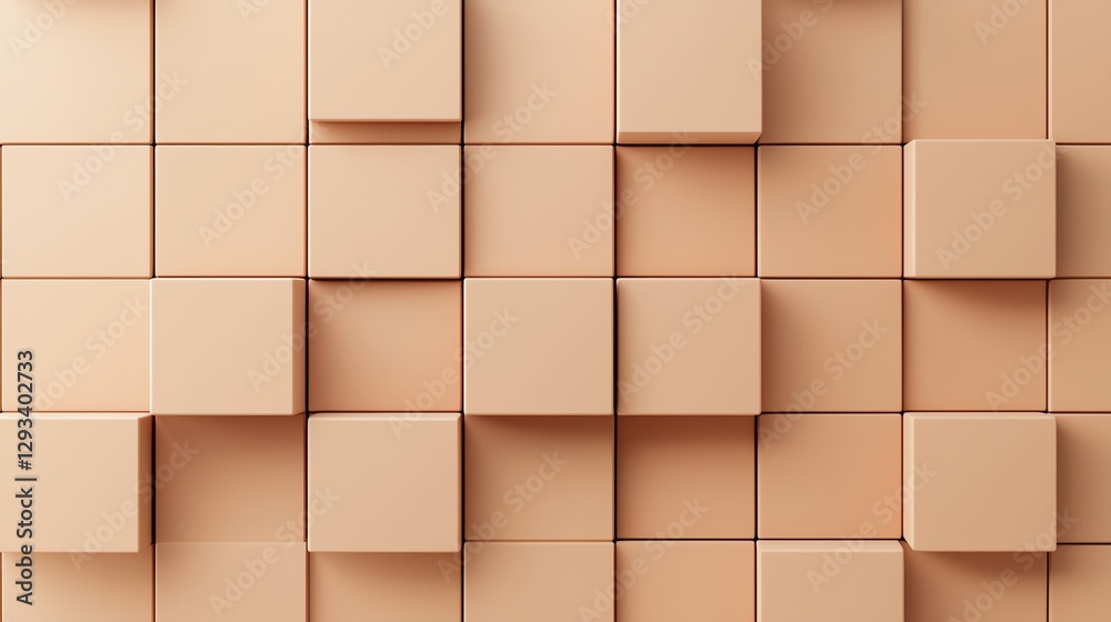 Geometric 3D cubes pattern with beige shades creating a modern abstract background design. Geometric 3D cubes pattern with beige shades creating a modern abstract background design.
