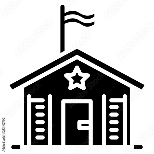 Military Barracks Vector Icon
