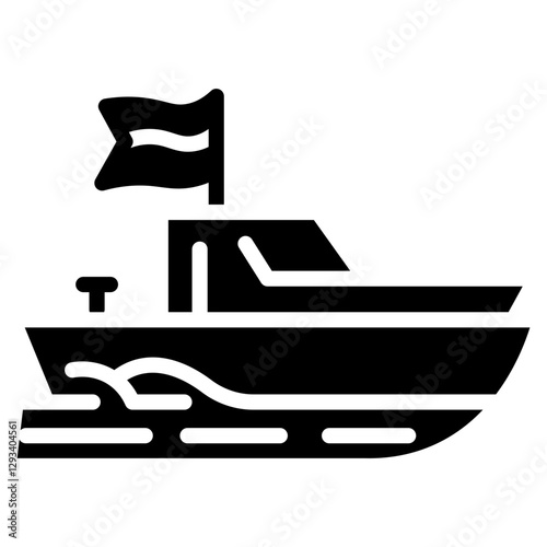 Patrol Boat Vector Icon