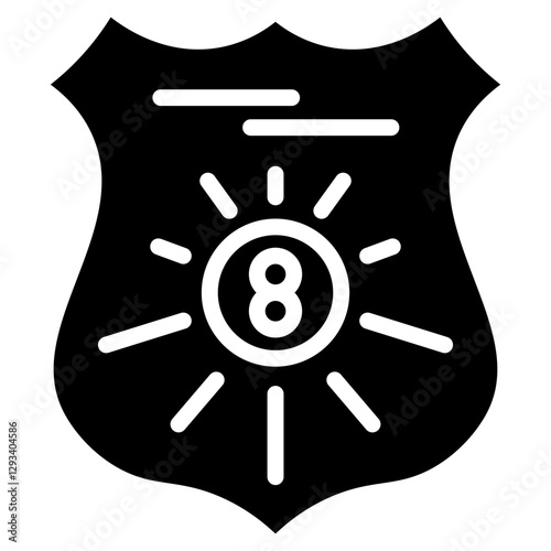 Police Badge Number Vector Icon