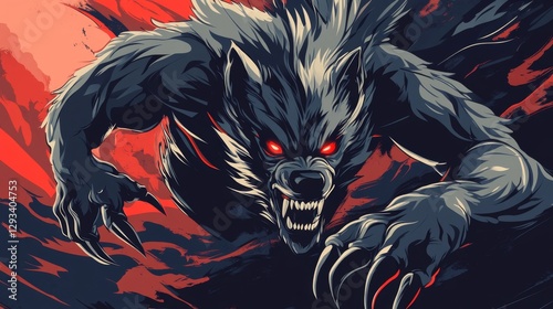 Wallpaper Mural Ferocious Wolf Graphic Design Torontodigital.ca