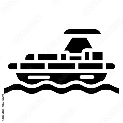 Pontoon Boat Vector Icon
