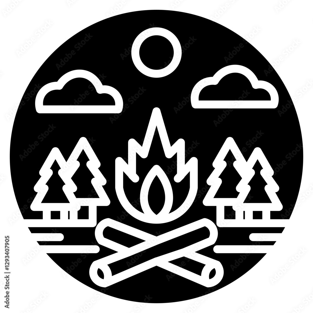 Fototapeta premium Tundra Fire Vector Icon
